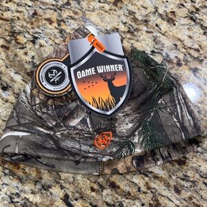 NWT RealTree Game Winner Xtra Logo Patch in Brown, Black and Orange Beanie